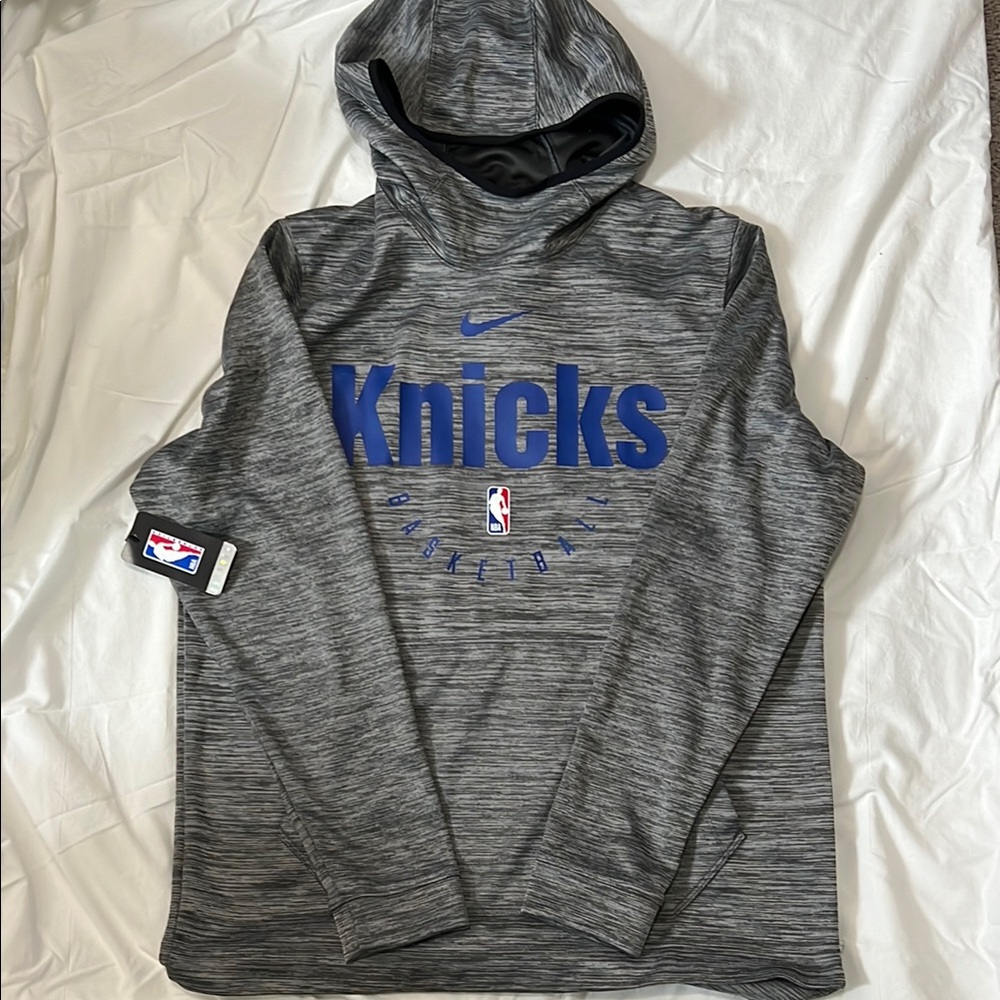 Gray Knicks Basketball Hoodie